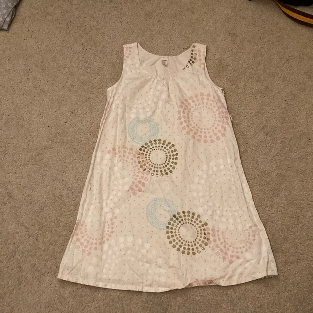 Old Navy Cream and Brown Sleeveless Sundress